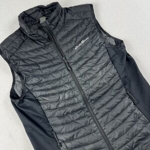 Eddie Bauer Stormdown 800 Vest Black Full Zip Small